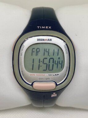 Timex Ironman 10 lap women digital watch 34mm case quartz blue pink running